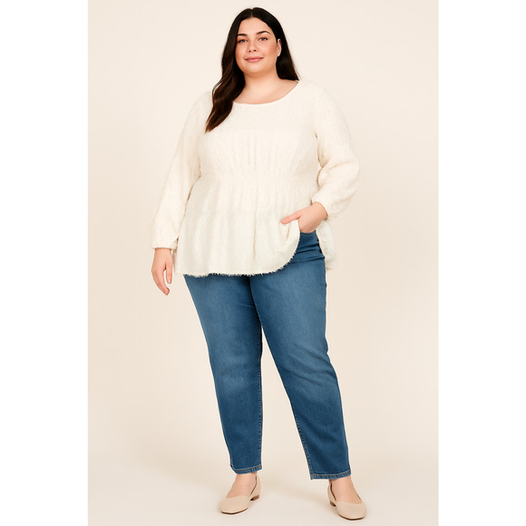 Pilcro by Anthropologie Jeans Women’s 18W Plus Blue Denim Straight Leg Stretch - Picture 1 of 16